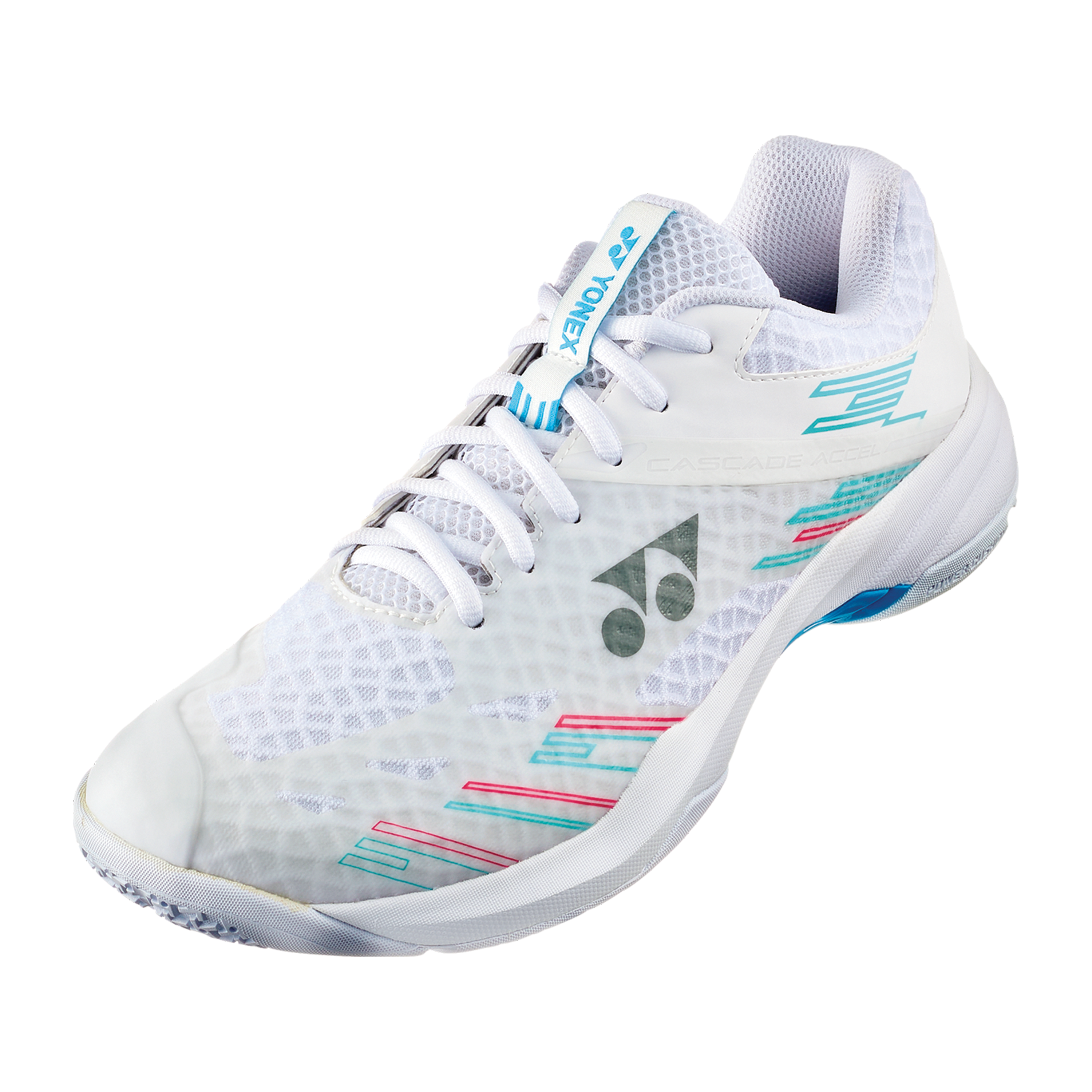 Yonex Power Cushion Cascade Accel WIDE Badminton Shoes White/ SkyBlue UNISEX