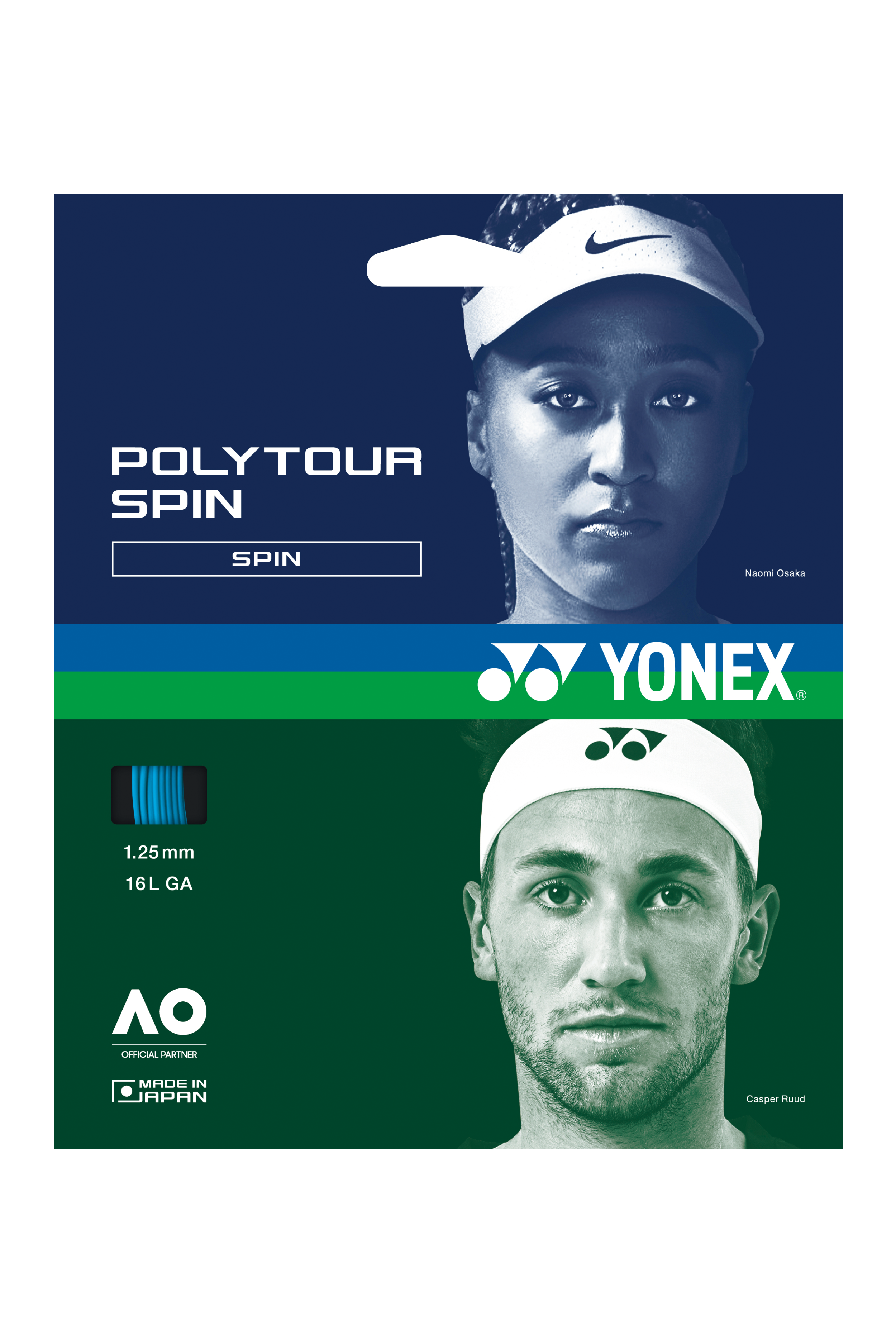 Yonex Polytour Spin 1.25 Tennis String Single Pack